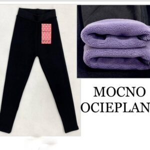 Legginsy Ocieplane Gładkie Czarne