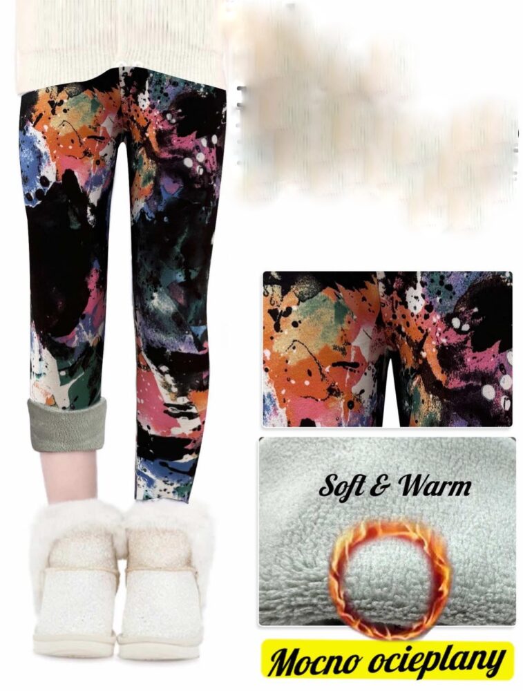Legginsy Ocieplane OMBRE POMARAŃCZ