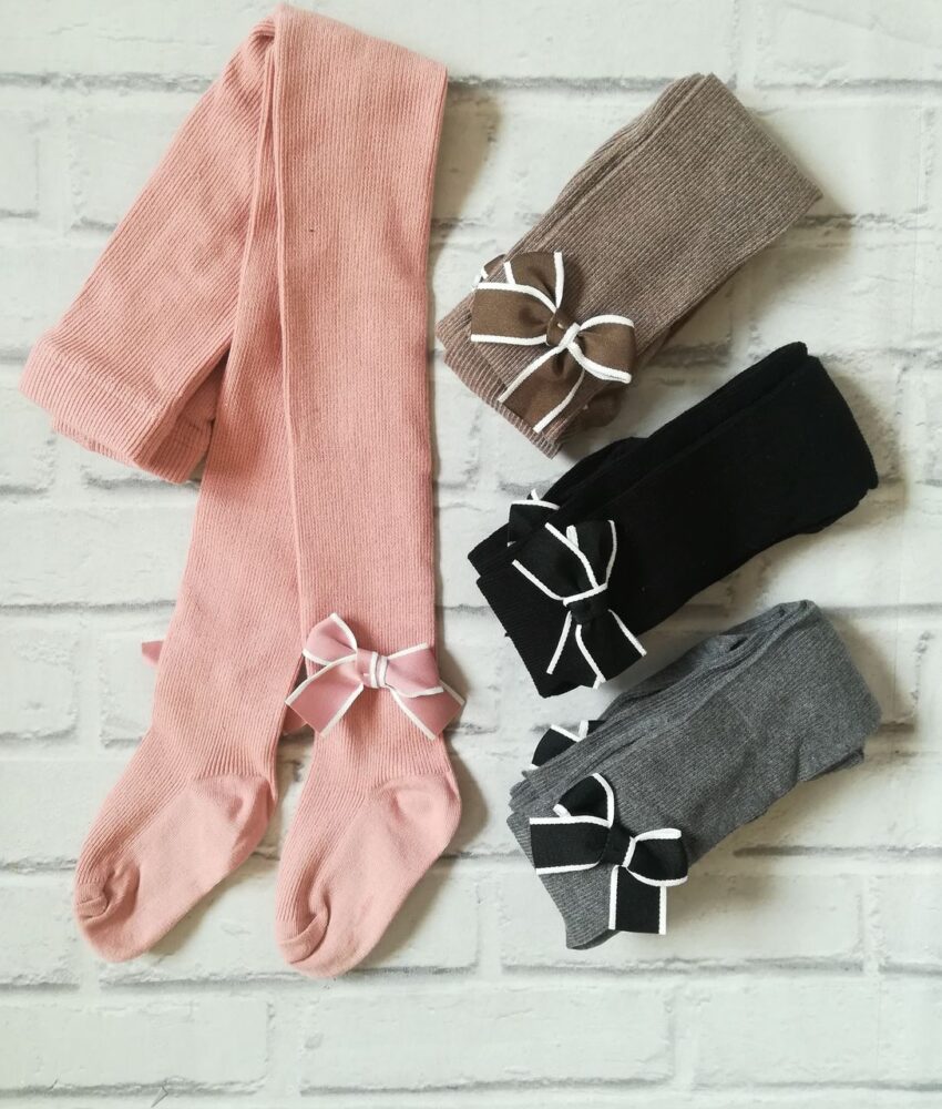 Rajstopy bawełniane - KOKARDKI DUŻE - obrazek 2