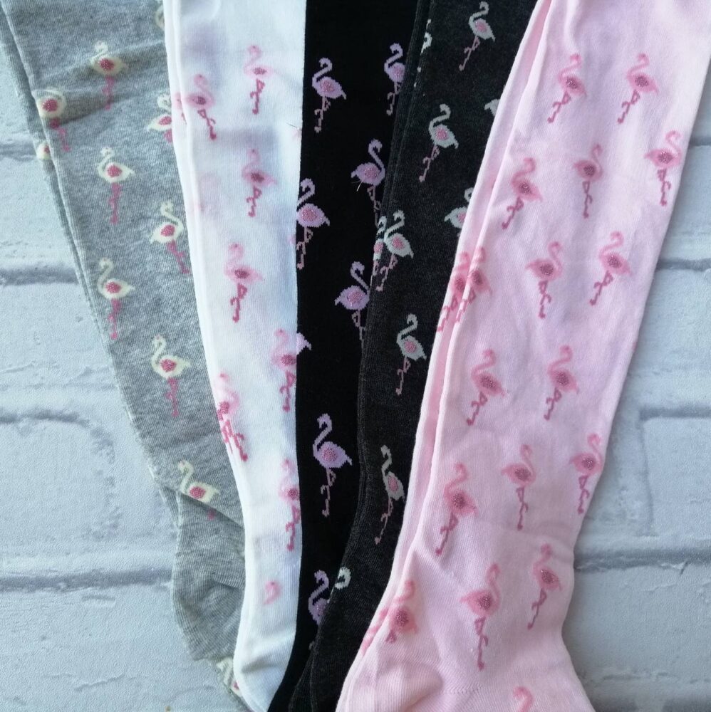 Rajstopy bawełniane - Flamingi - obrazek 3
