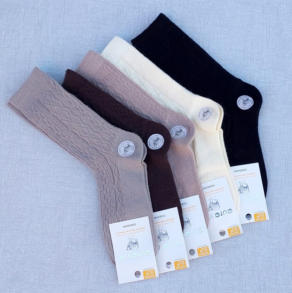 Ciepłe Skarpety Damskie z Wełną Handmade - HIT