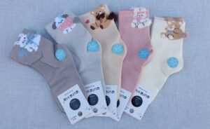 5x Skarpety Dziecięce z Wełną - THERMO kolorowe Misie