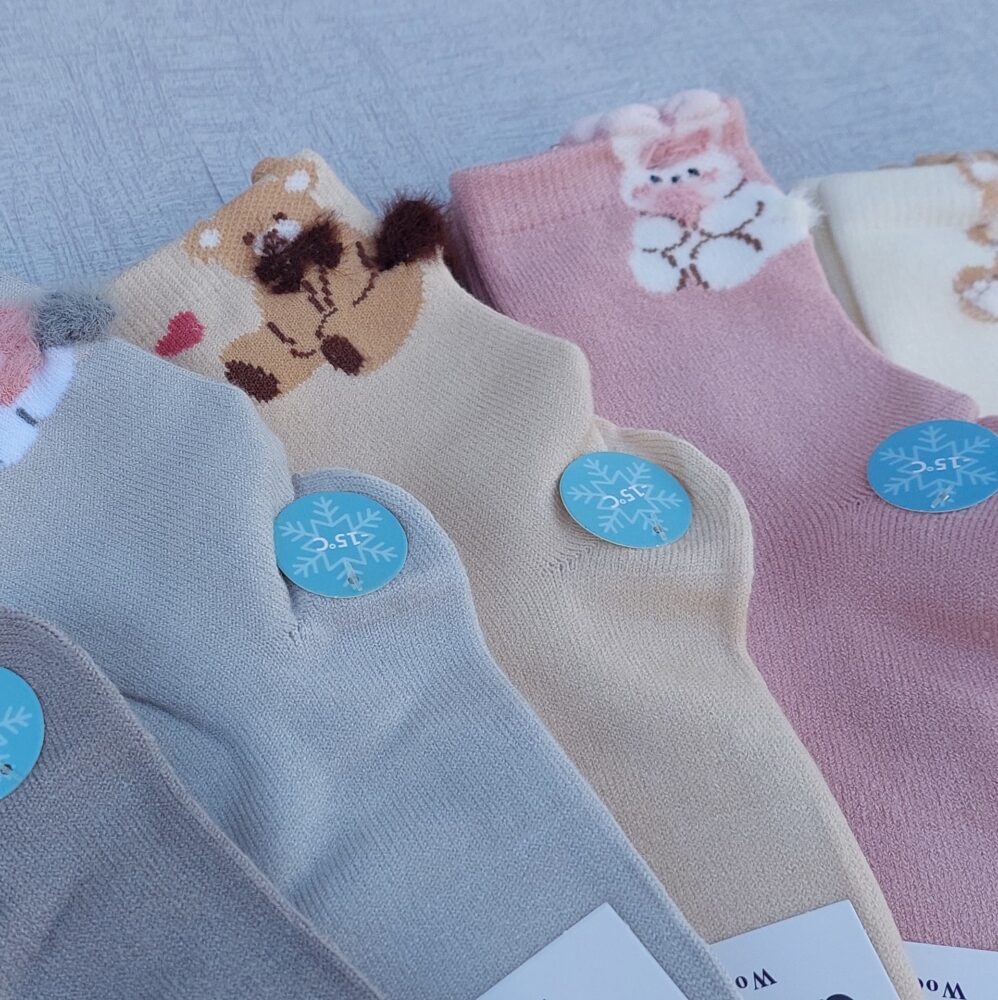 5x Skarpety Dziecięce z Wełną - THERMO kolorowe Misie - obrazek 2