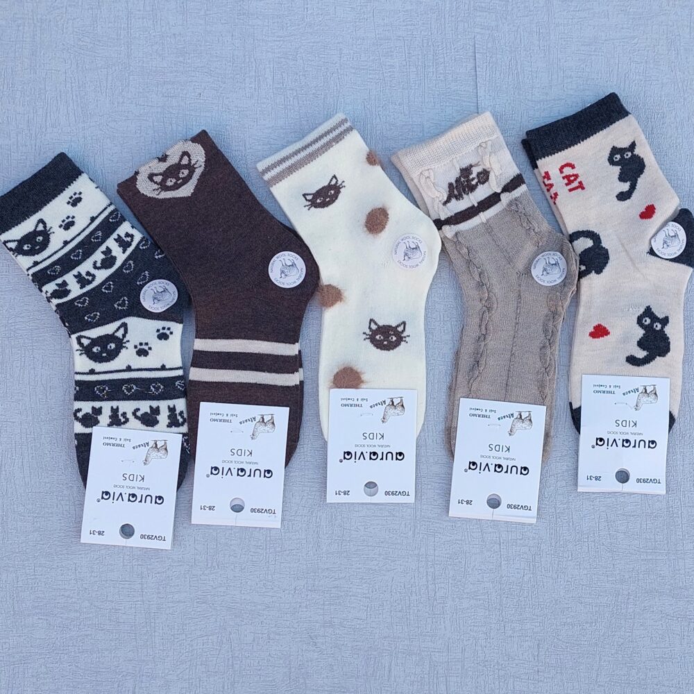 5x Skarpety Dziecięce z Wełną - THERMO KOCIAKI - obrazek 4