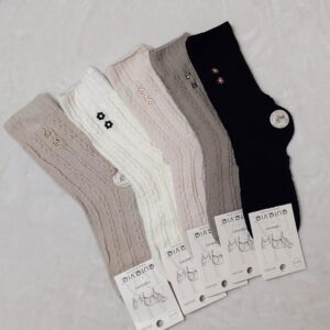 Ciepłe Skarpety Damskie - Wełna Alpaka z kwiatuszkiem