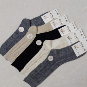 Ciepłe Skarpety Damskie - Wełna Alpaka Gładkie - wzór 2