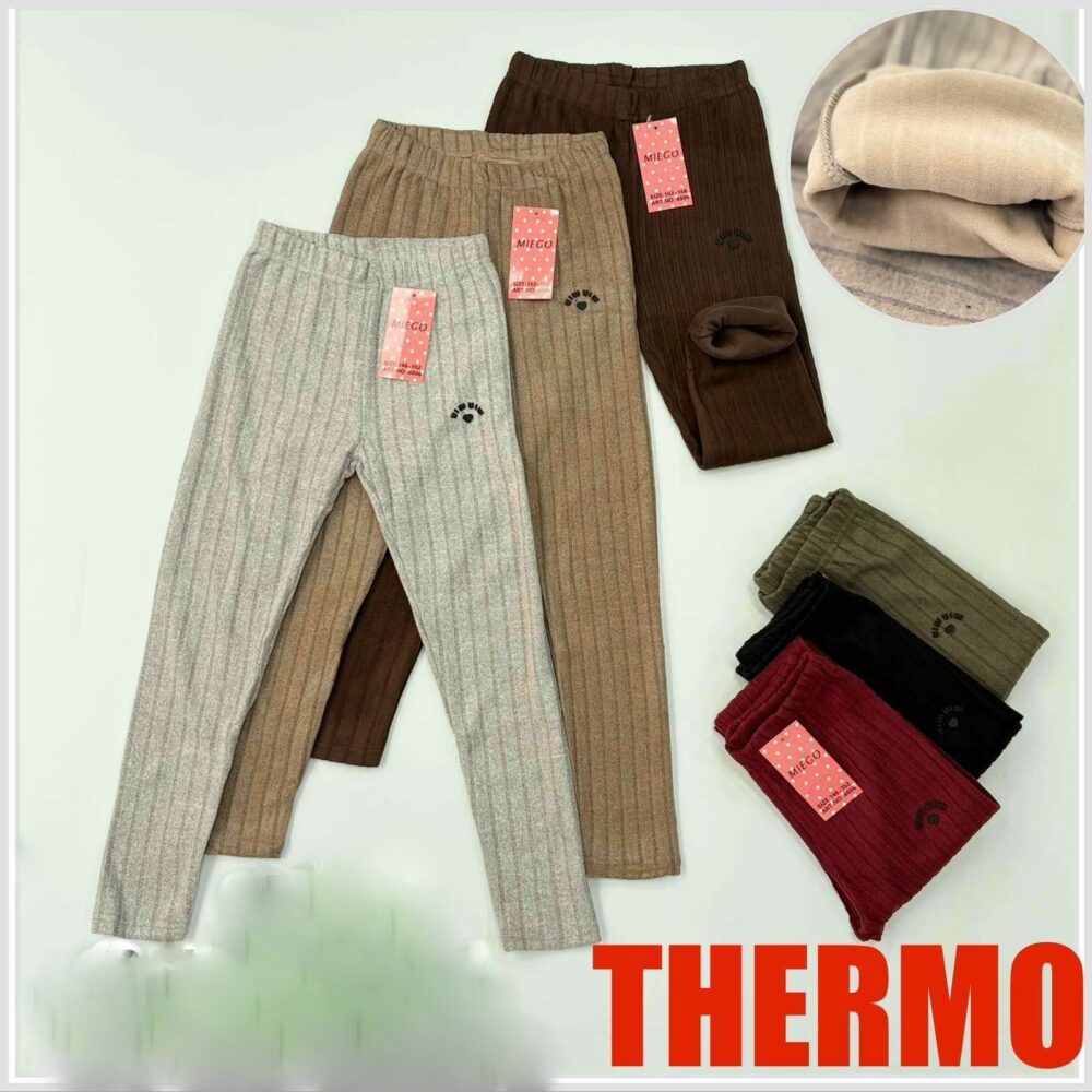 Legginsy ocieplane Prążek Termo Kolor ŁAPKI