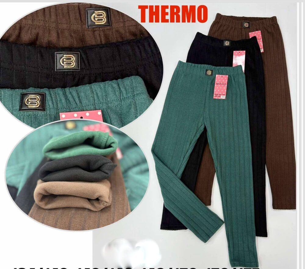 Legginsy ocieplane Prążek Termo Kolorek