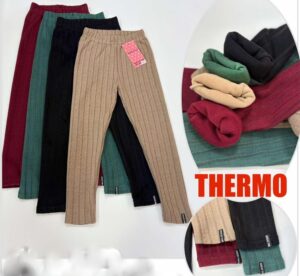 Legginsy ocieplane Prążek KOLOR THERMO