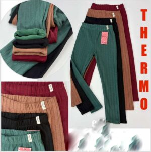 Legginsy ocieplane Prążek Termo Kolor