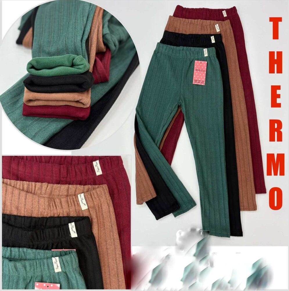 Legginsy ocieplane Prążek Termo Kolor