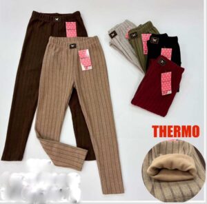 Legginsy ocieplane Prążek Termo Kolor- Motylek