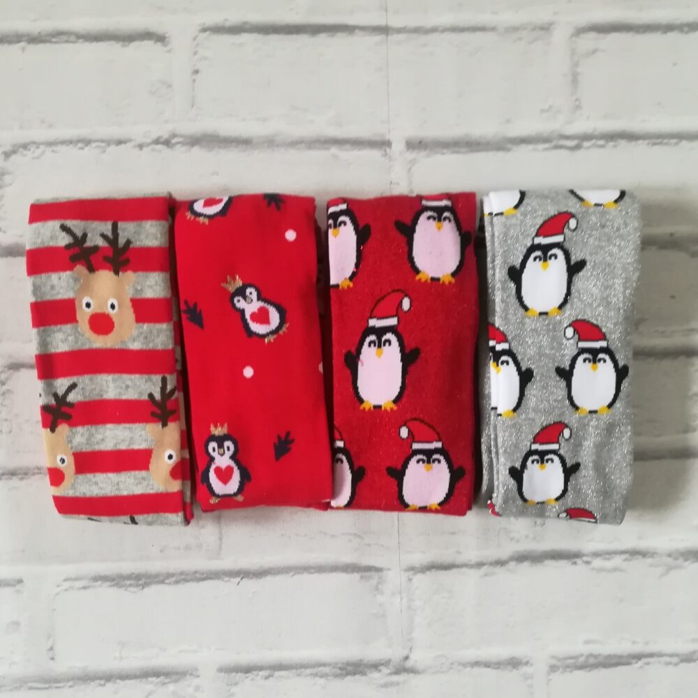 Rajstopy bawełniane - wzór świąteczny new