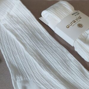 Rajstopy bawełniane - Prążek BIAŁY